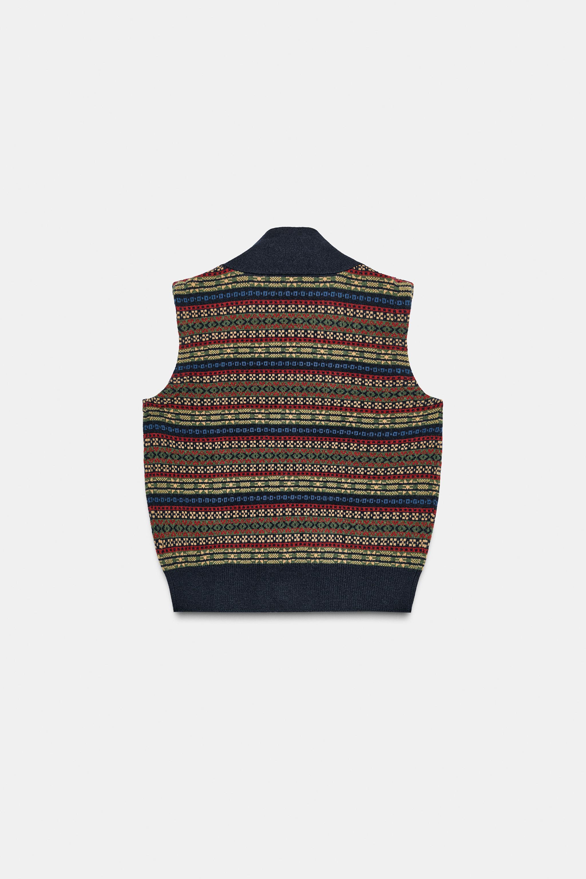 JACQUARD KNIT WOOL VEST